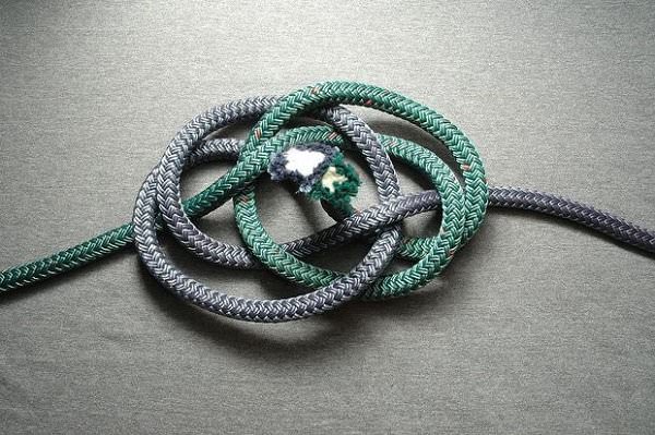 Think of the grieving process like this rope. Life would be easier if the five stages of grief ran a straight line. But they don’t. They’re an amalgam of jumbled knots that occasionally meet in the middle. Some instances of the grieving process might be similar, but practically never identical. (Wikimedia Commons)