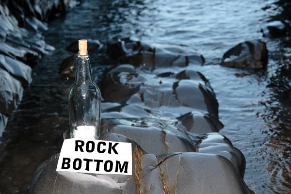 Alcoholics will almost always reach rock bottom after reaching the bottom of the bottle. Rarely does it happen during our dry periods. (Morrison/Shutterstock)