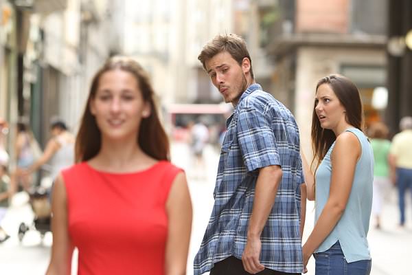 This isn’t necessarily the worst expression of lust, but it certainly isn’t the best. As this young man will soon discover, lust rarely yields positive consequences. (Antonio Guillem/Shutterstock)