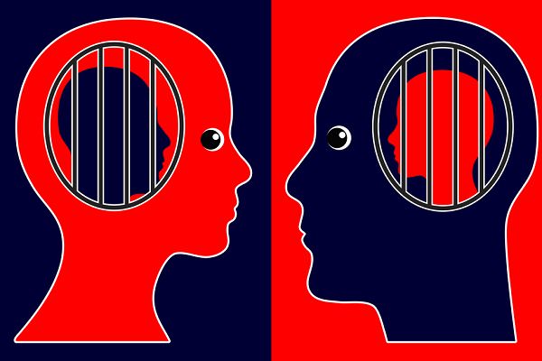Codependent relationships lock each person into an ostensibly secure mental prison from which it can be difficult to escape. (Sangoiri/Shutterstock)
